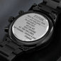 Engraved Black Chronograph Watch - StepSon