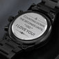 Engraved Black Chronograph Watch - Counting Down The Seconds -  Husband To Be