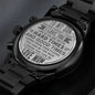 Engraved Black Chronograph Watch - Son