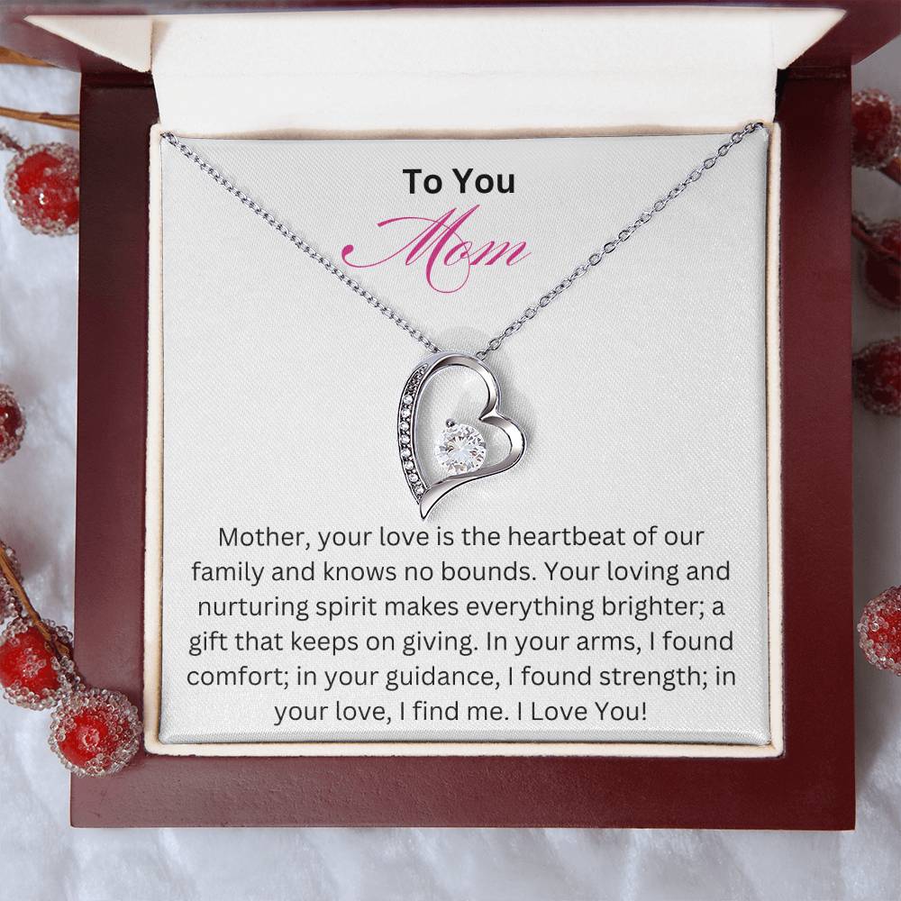 Forever Love Necklace- Love is the Heartbeat Mom
