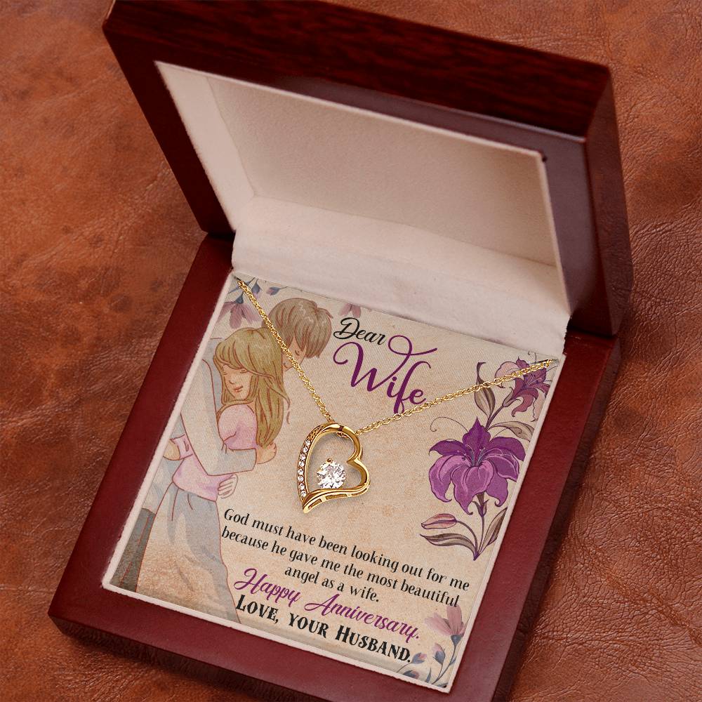 Forever Love Necklace - Angel Happy Anniversary Wife
