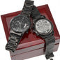Engraved Black Chronograph Watch - Son