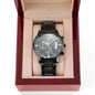 Engraved Black Chronograph Watch - StepSon