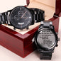 Engraved Black Chronograph Watch - StepSon