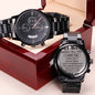Engraved Black Chronograph Watch - My Man (Boyfriend)