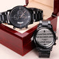Engraved Black Chronograph Watch - Counting Down The Seconds -  Husband To Be