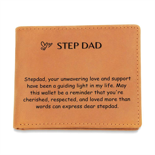 Engraved Wallet - Unwavering Love Stepdad
