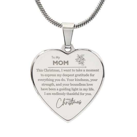 Engraved Heart Necklace - This Christmas Mom