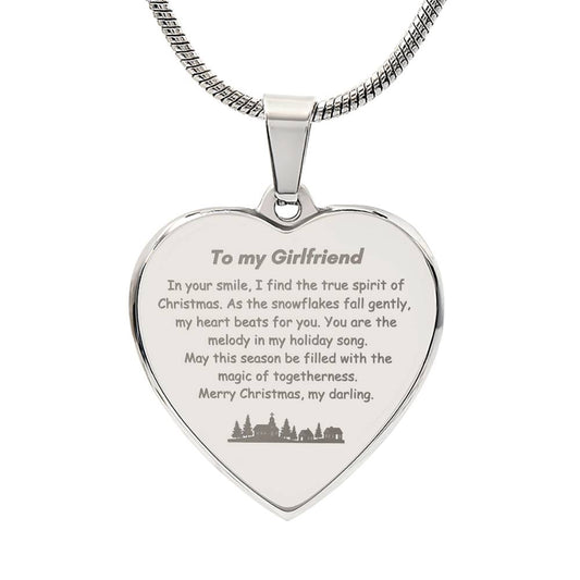 Engraved Heart Necklace - Girlfriend Snowflake 2