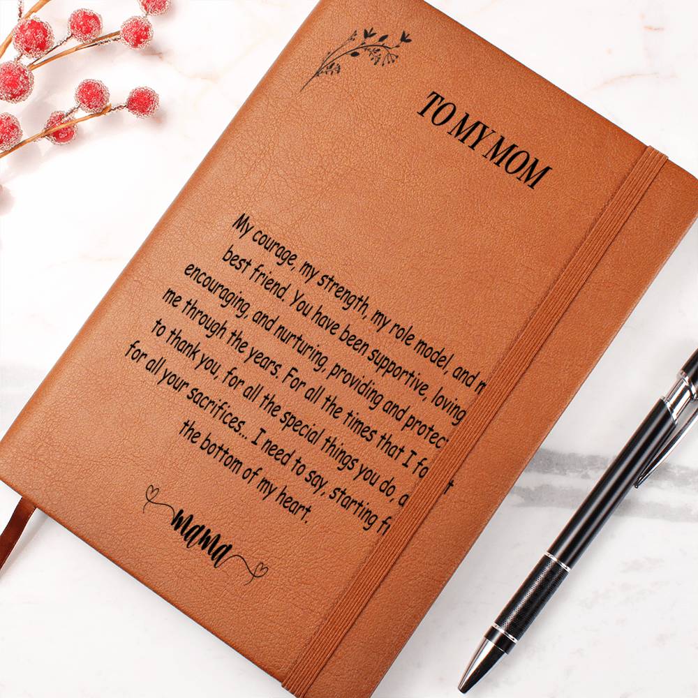 Engraved Journal - Courage and Strength Mom