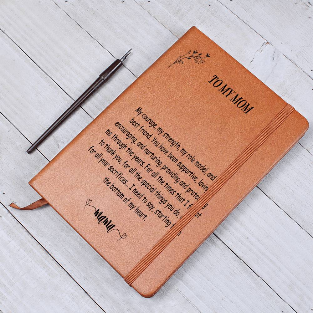 Engraved Journal - Courage and Strength Mom