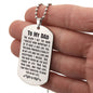 Engraved Dog Tag Necklace = For Dad
