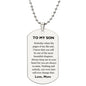 Engraved Dog Tag Necklace - Son from Mom
