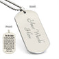 Engraved Dog Tag Necklace = For Dad
