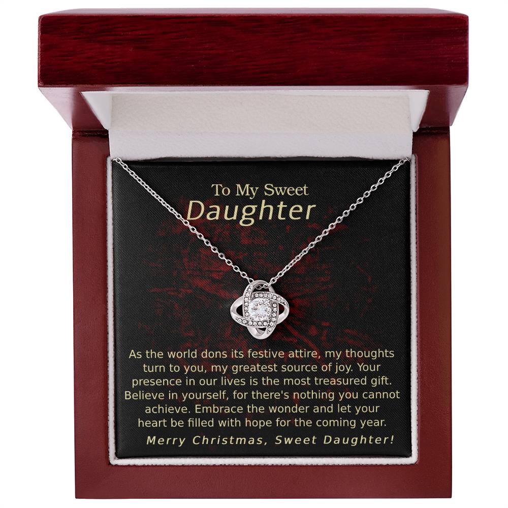 Love Knot Necklace Merry Christmas (Best Selling) - Sweet Daughter