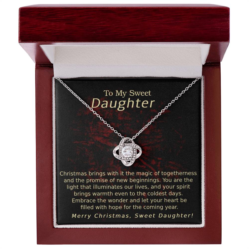 Love Knot Necklace - Merry Christmas Magic of Togetherness Daughter