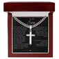 Artisan Cross Necklace on Cuban Chain - I Love You for All That You Are Son