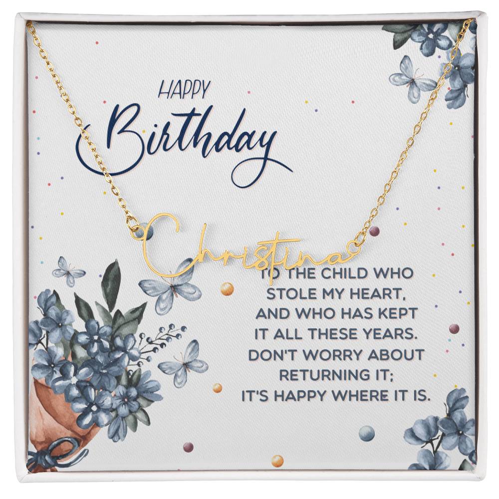 Father Daughter Birthday Necklace,