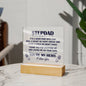Acrylic Square Plaque - You're my Hero Stepdad