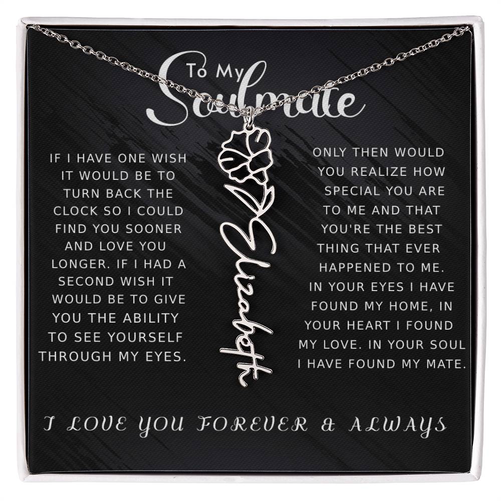 Soulmate - Floral Name Necklace