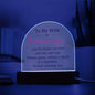 Wife Decorative Clear Acrylic Desk Plaque Gift