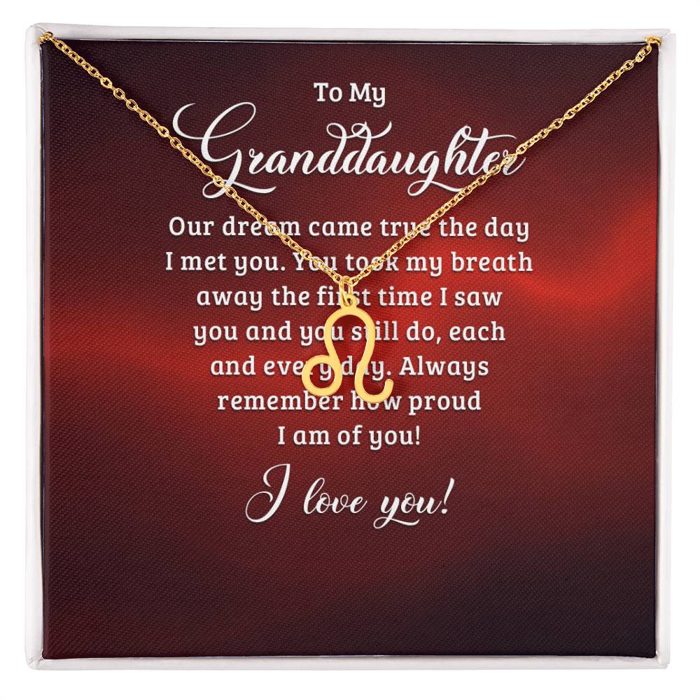 Zodiac Symbol Necklace - Dream Come True Granddaughter