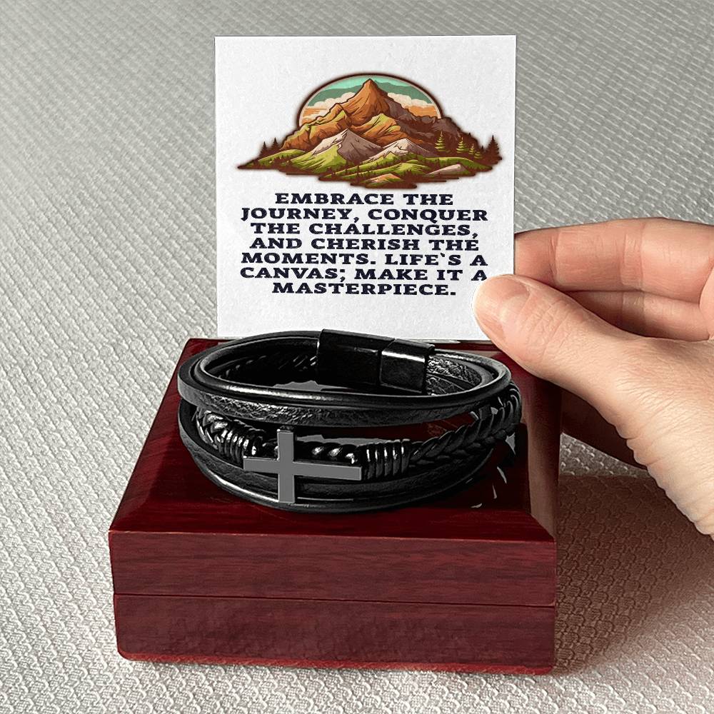 Men's Cross Bracelet - Embrace The Journey
