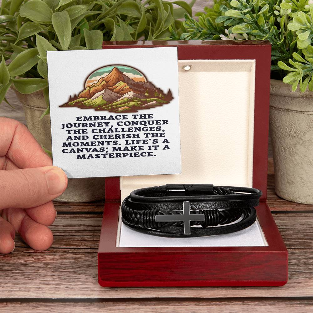 Men's Cross Bracelet - Embrace The Journey