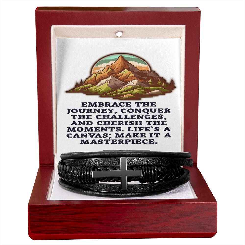 Men's Cross Bracelet - Embrace The Journey