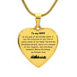 Engraved Heart Necklace - Glow of Holiday Xmas  Wife