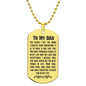 Engraved Dog Tag Necklace = For Dad
