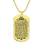 Engraved Dog Tag Necklace - To My Dad