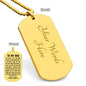 Engraved Dog Tag Necklace = For Dad
