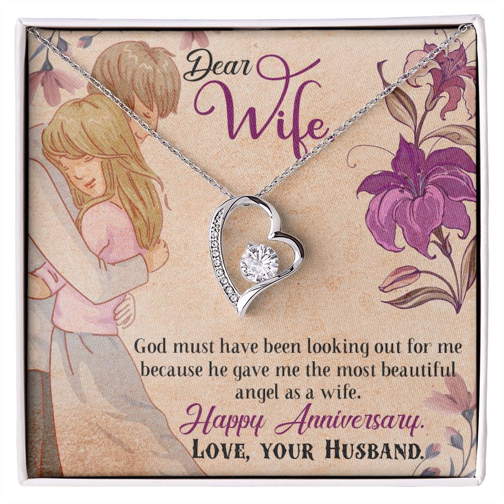 Forever Love Necklace - Angel Happy Anniversary Wife