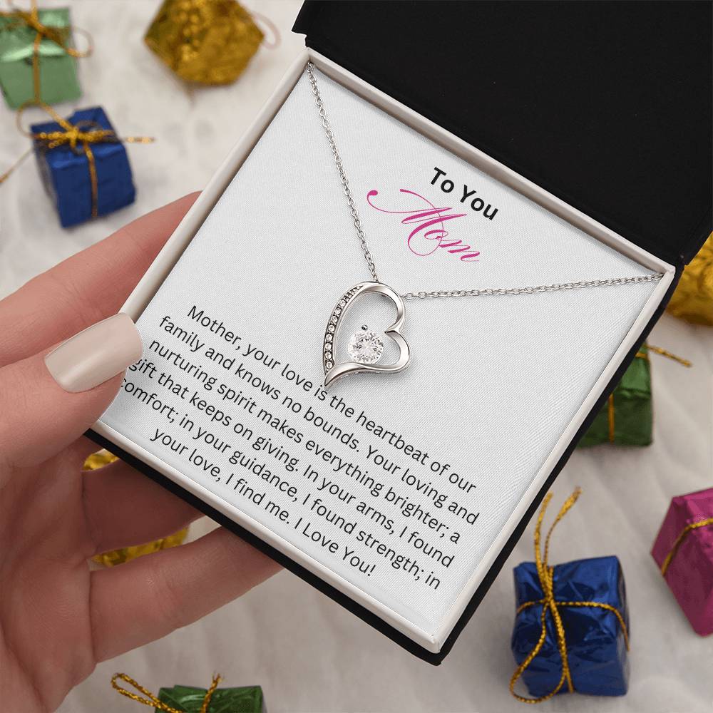 Forever Love Necklace- Love is the Heartbeat Mom