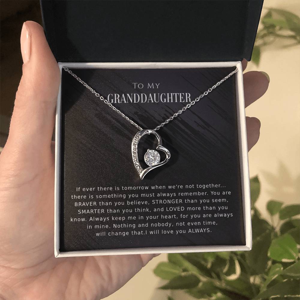 Forever Love Necklace - Braver, Stronger, Smarter Granddaughter