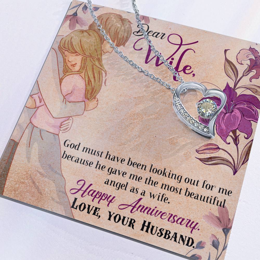 Forever Love Necklace - Angel Happy Anniversary Wife