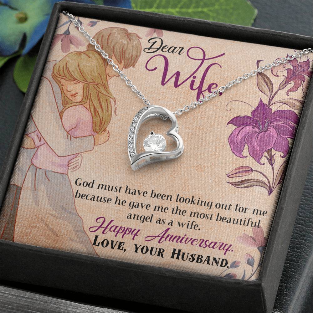 Forever Love Necklace - Angel Happy Anniversary Wife