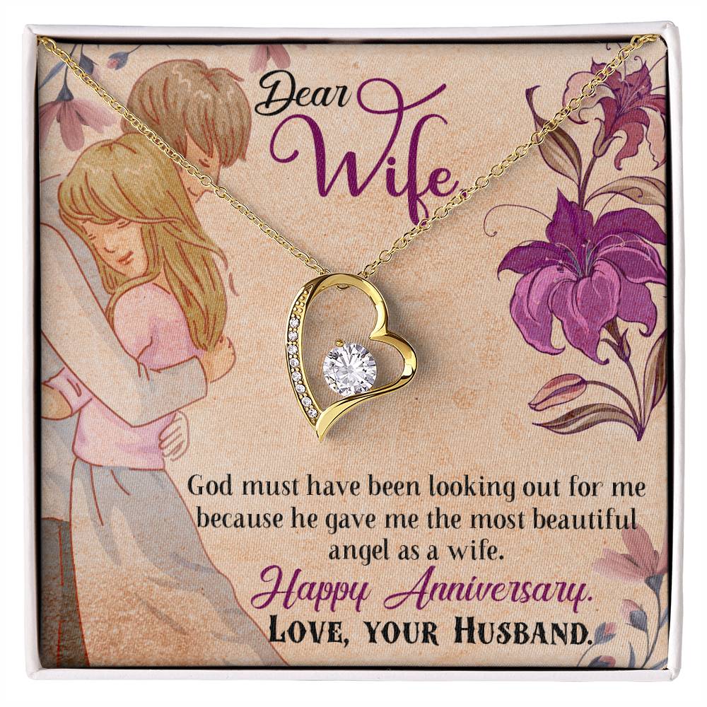 Forever Love Necklace - Angel Happy Anniversary Wife