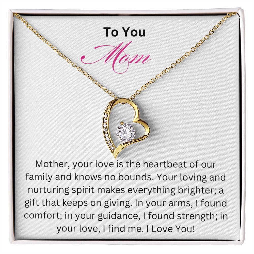Forever Love Necklace- Love is the Heartbeat Mom