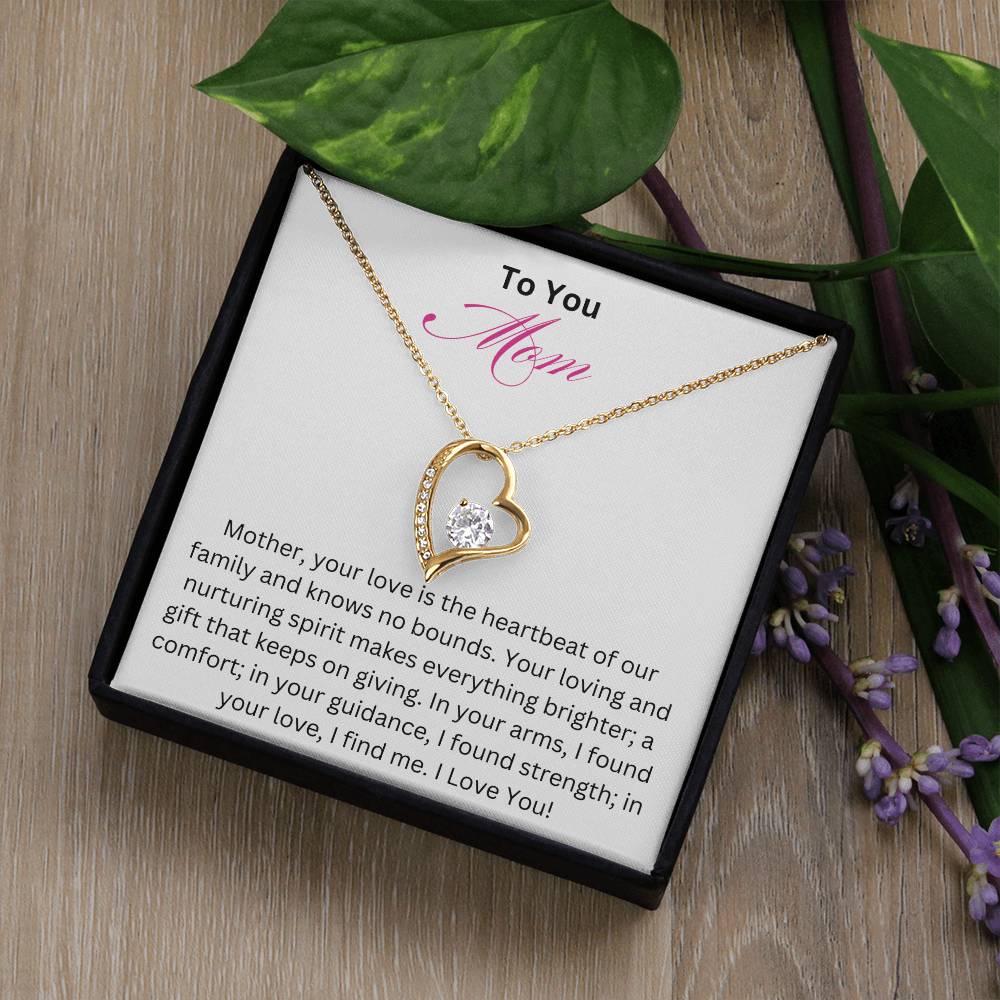 Forever Love Necklace- Love is the Heartbeat Mom