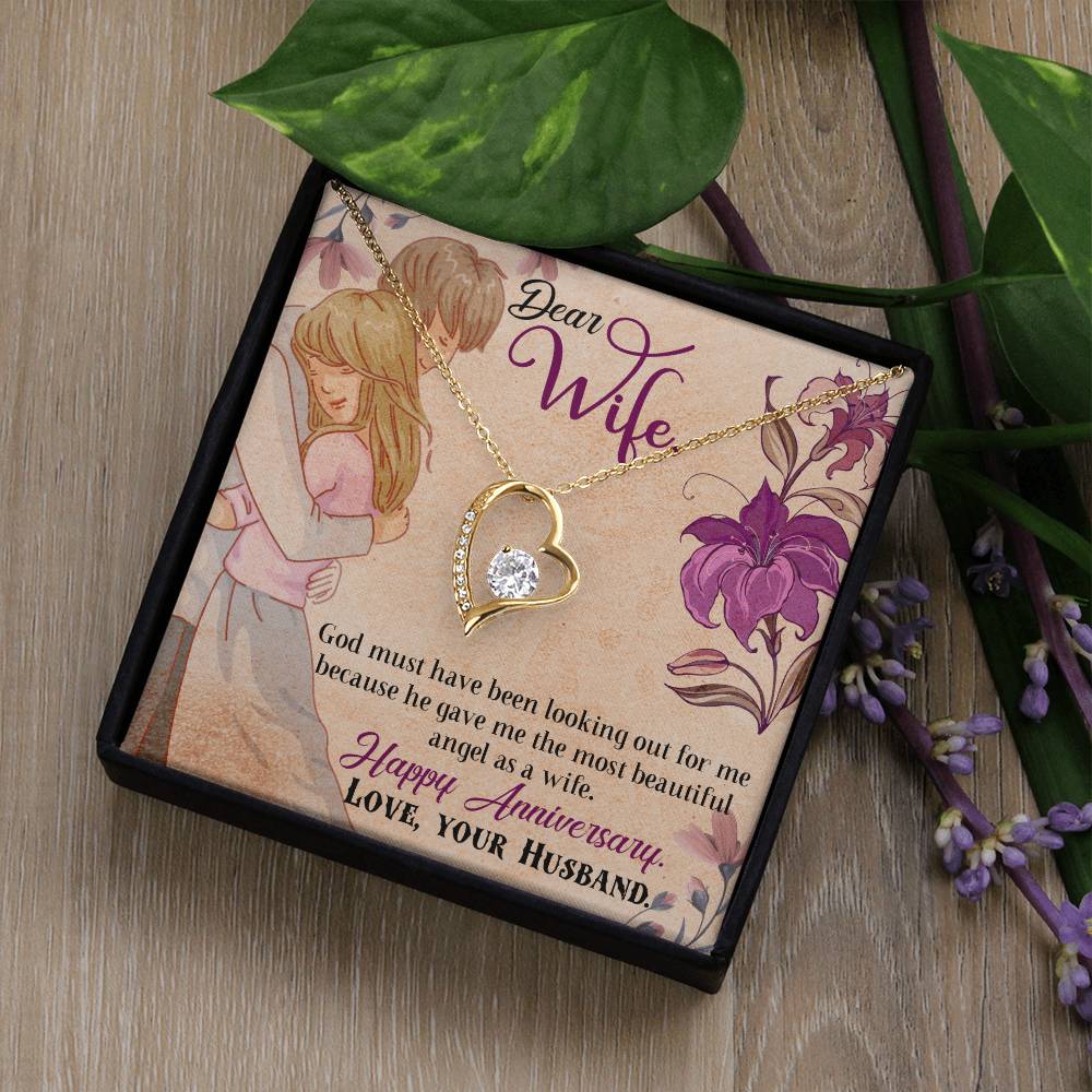 Forever Love Necklace - Angel Happy Anniversary Wife