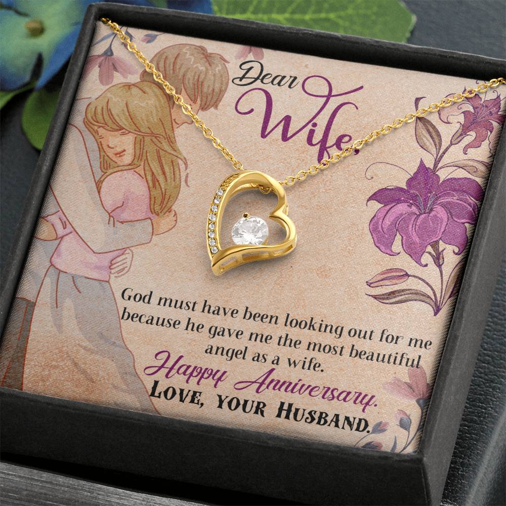 Forever Love Necklace - Angel Happy Anniversary Wife