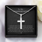 Stainless Cross Necklace - Squeezed Pendant Granddaughter