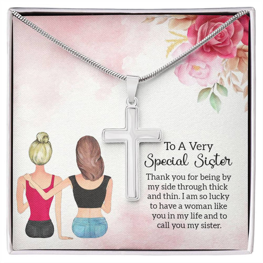 Stainless Cross Necklace - Very Special Sister