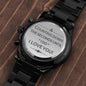 Engraved Black Chronograph Watch - Counting Down The Seconds -  Husband To Be