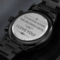 Engraved Black Chronograph Watch - Counting Down The Seconds -  Husband To Be