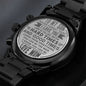 Engraved Black Chronograph Watch - Son