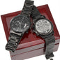 Engraved Black Chronograph Watch - Son