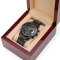 Engraved Black Chronograph Watch - Counting Down The Seconds -  Husband To Be